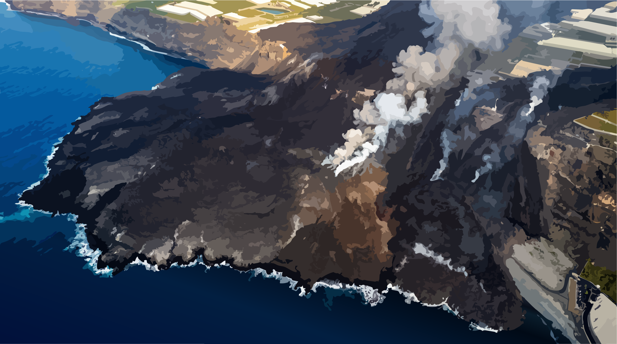 Paisaje de tierra volcanica en La Palma